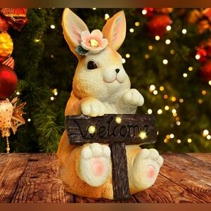 Solar Garden Rabbit Statue